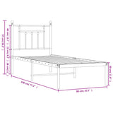 Bed Frame White Powder-Coated Steel Small Single Bed Frame 353576