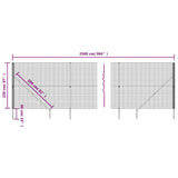 Wire Mesh Fence with Spike Anchors Anthracite 2.2x25 m 154255
