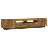 2 Piece TV Cabinet Set with LED Lights Smoked Oak Engineered Wood 3120170