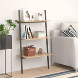 3-Tier Leaning Shelf Light Brown and Black 64x34x116 cm 336370