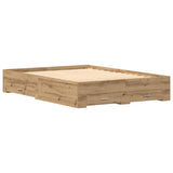 Bed Frame with Drawer Artisan Oak 140 x 200 cm Engineered Wood 3333967