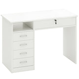 Computer Desk, Home Office Desk with Lockable Drawer, Storage Shelf for Study Bedroom, 110 x 50 x 76 T3398P378012