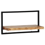 246014 Wall Shelf Set 5 Pieces Solid Acacia Wood and Steel