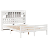 Bookcase Bed without Mattress White 140x200cm Solid Wood Pine 3322264