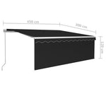 ZNTS Manual Retractable Awning with Blind 4.5x3m Anthracite 3069319