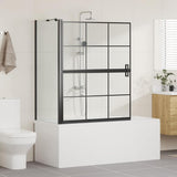 Bath Shower Screen Black and Transparent 100 x 68 x 128 cm 42018554
