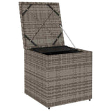 Cushion Box with Storage Grey 50 x 50 x 50 cm Poly Rattan 365410