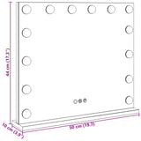 LED Vanity Mirror White 50 x 10 x 44 cm Glass and Steel 42020526