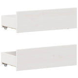 Bed Frame without Mattress with Headboard White 135x190 cm Double Solid Wood Pine 3308781