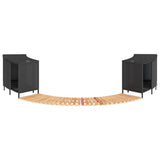 Hot Tub Surround Black Poly Rattan and Solid Wood Acacia 3270634