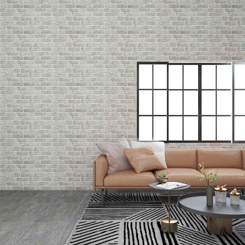 3D Wall Panels with Light Grey Brick Design 10 pcs EPS 147199