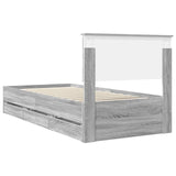 Bed Frame with Drawer Grey Sonoma 90 x 190 cm Engineer Wood 3410754