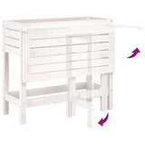 Garden Planter with Folding Tabletop White Solid Wood Pine 825122