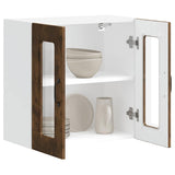 Kitchen Wall Cabinet with Glass Door Kalmar Smoked Oak Engineered Wood 853672