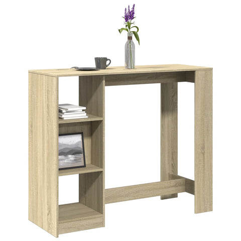 ZNTS Bar Table with Shelf Sonoma Oak 124x46x103.5 cm Engineered Wood 854393