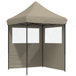 Foldable Party Tent Pop-Up with 2 Sidewalls Taupe 4004994