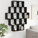 Wall Shelf Black Oak 120 x 20 x 136 cm Engineered Wood 8012157
