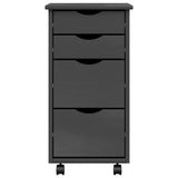 Rolling Cabinet with Drawers MOSS Grey Solid Wood Pine 355905