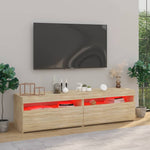 TV Cabinets 2 pcs with LED Lights Sonoma Oak 75x35x40 cm 804398