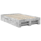 Bed Frame Concrete Grey 120 x 200 cm Engineered Wood 3408777