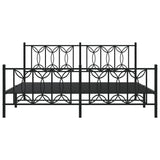 Metal Bed Frame without Mattress with Footboard Black 183x213cm 376151