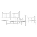 Metal Bed Frame without Mattress with Footboard White 183x213cm 353609