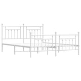 Metal Bed Frame without Mattress with Footboard White 183x213cm 353609