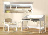 Kids Desk and Chair Set, Children Study Table with Storage and Shelves for Study Room, Gift for 3-8 T3398P553214