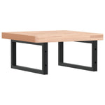 Basin Shelf Wall Mounted Steel and Solid Wood Beech 3302421