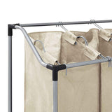 Laundry Sorter with 4 Bags Cream Steel 282428
