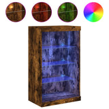 Sideboard with LED Lights Smoked Oak 60.5x37x100 cm 836711