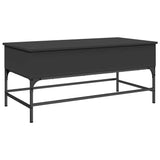 Coffee Table Black 100x50x45 cm Engineered Wood and Metal 845396