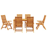 Garden Dining Set Folding 7 pcs Brown Solid Acacia Wood 3375627