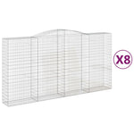 Arched Gabion Baskets 8 pcs 400x50x200/220 cm Galvanised Iron 3147067