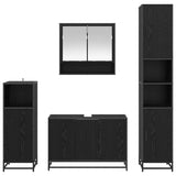 Bathroom Furniture Set 4 pcs Black Oak Engineered Wood 3402443