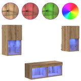 TV Wall Cabinets Wall-mounted 4 pcs Artisan Oak Engineered Wood 3402915