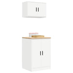 ZNTS Garage Cabinets 2 pcs White Engineered Wood 3328305