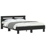 Bed Frame with LED without Mattress Black 150x200 cm King Size 3207540
