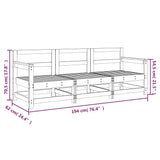 ZNTS 3 Piece Garden Lounge Set Solid Wood Douglas 825532