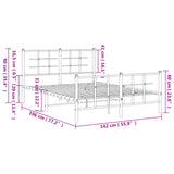 Metal Bed Frame without Mattress with Footboard Black 135x190cm 355578