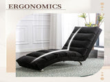 GOMYWAY Fabric Relaxation Chaise Lounge Chair, Full Body Support Fixed Recliner Sofa with Gentle W2678P389546