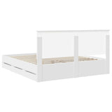 Bed Frame with Drawer White 180 x 200 cm Engineer Wood 3409433