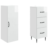 Cabinet Set 2 pcs High Gloss White 33 x 34.5 x 90 cm 3416650