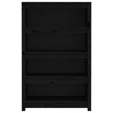 Book Cabinet Black 80x35x126 cm Solid Wood Pine 821688