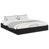 Ottoman Bed Frame Black Oak 203 x 160 x 25 cm Engineered Wood 3409214