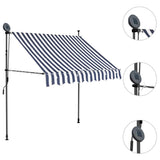 Manual Retractable Awning with LED 100 cm Blue and White 145841