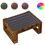 Coffee Table with Infinity LED Smoked Oak 70x53x30 cm 847634