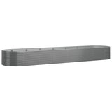 Garden Raised Bed Powder-coated Steel 584x140x68 cm Grey 319119