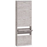 Shoe Cabinet Concrete Grey 59x17x169 cm Engineered Wood 342513