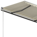 ZNTS Manual Retractable Awning with Posts 4x3 m Cream 3070137